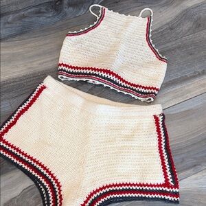Crochet Tank Top and Shorts Set